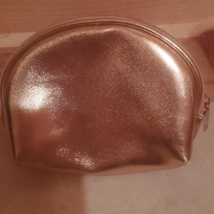 Rose gold makeup bag